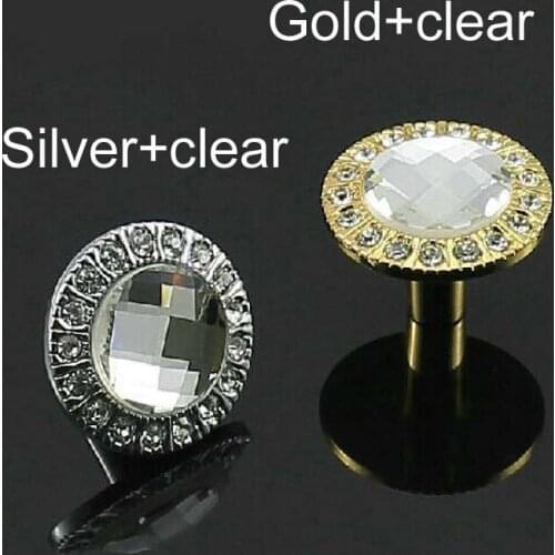 Glass kitchen Cabinet knob crystal drawer pull silver gold Zinc Alloy Dresser cupboard Wardrobe Funrinture handle pull Knob