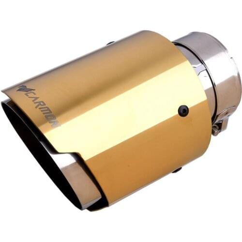 Carmon Car Universal Stainless Steel Exhaust Tip Golden Color End Pipe for BMW BENZ Audi VW Golf Parts