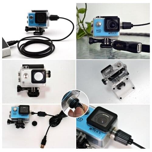 Camera Accessories Waterproof Case Charger shell USB Cable for SJCAM SJ4000 Air Sj9000 C30 C30R EKEN H9R For Motocycle Clownfish