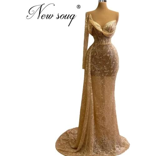 Abendkleider Glitter Dubai Evening Dresses Robe De Soiree Middle East Illusion Celebrity Dress 2020 Prom Woman Party Night Gown