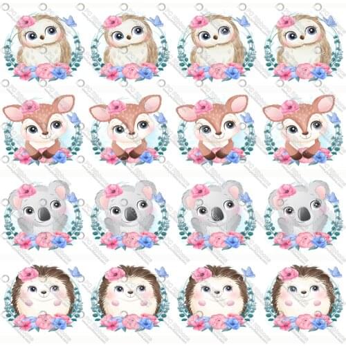 1-1/2" Cute Koala Animals Rabbit Printed Custom Design Cartoon for DIY Crafts Hair Bow Lanyard/Satin /3" Grosgrain Ribbon CA236