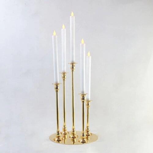 10pcs/Lot Table Candle Holder Plating Metal Candlestick Geometric Round Romantic Candle Holder for Wedding Dinner Decorat ZZT017