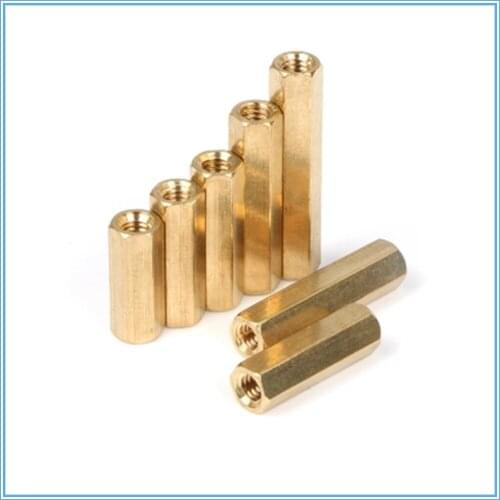 10pcs M2x 3 4 5 6 7 8 9 10-25mm Brass Hex Hexagonal Female Threaded Standoff Spacer Pillars copper nuts