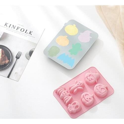 6 Cavity Halloween Creative Cake Silicone Mold Home Kitchen Pumpkin Shape Cake Silicone Molds Cooking Bakeware Bake Tools Moulds