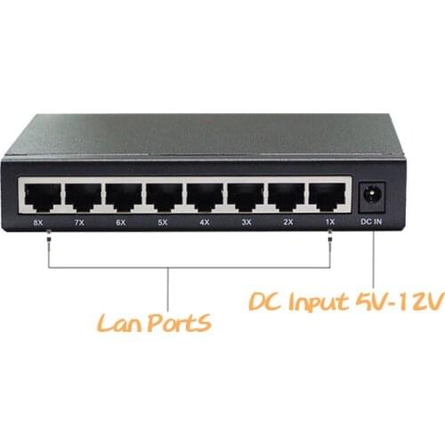 8 Port Gigabit Ethernet Switch Desktop RJ45 RTL8370 chipset 10/100/1000mbps Lan Hub Network Switch Gigabit Steel Case