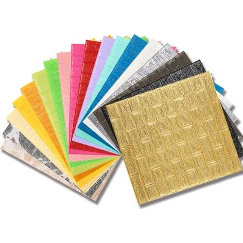 8pcs 3D Brick DIY Self-Adhesive Wall Stickers Living Room Foam Waterproof Wall Panels Covering Wallpaper for Home TV Kids Decor