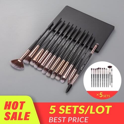 Anmor 5 Sets Of Make Up Brushes Set Professional Blending Eyeshadow Eyeliner Eyebrow Fan Brush For Makeup Pincel Maquiagem