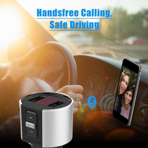 Car Kit Handsfree Wireless Bluetooth FM Transmitter LCD MP3 Player USB Charger 3.4A