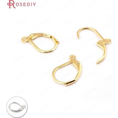 B094)10 pieces 14*10mm 24K Gold Color Plated Brass Earring hook Water Drop Diy Jewelry Findings Earrings Accessories Wholesale