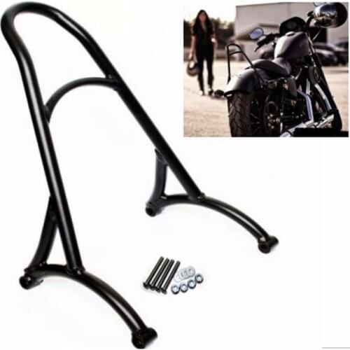 Black Motorcycle Short Passenger Sissy Bar Backrest For Harley Sportster XL Iron Nightster 883 1200 Forty Eight 48 2004-2017 16