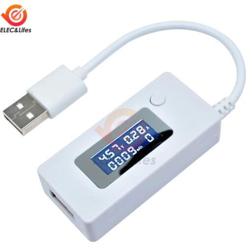 LCD Digital USB Detector Voltmeter Ammeter Mobile Power Charger Capacity Tester Meter Voltage Current Charging Monitor DC 4-30V