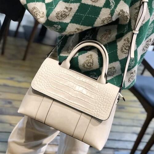 Crocodie spilt leather women handbag large cow leather female totes brand desiger business women leather shoulder bag