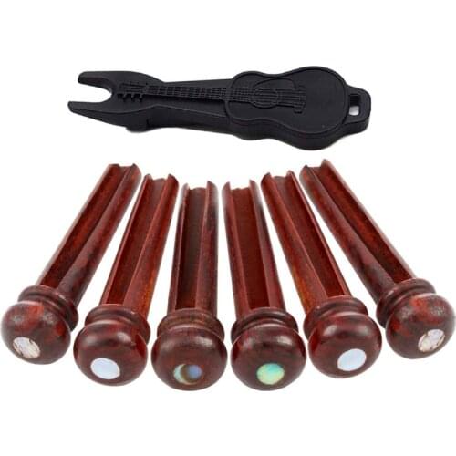Wood Guitar Bridge Pins Acoustic Guitar Pegs Inlaid 3mm Abalone Dot Replacement H4GF