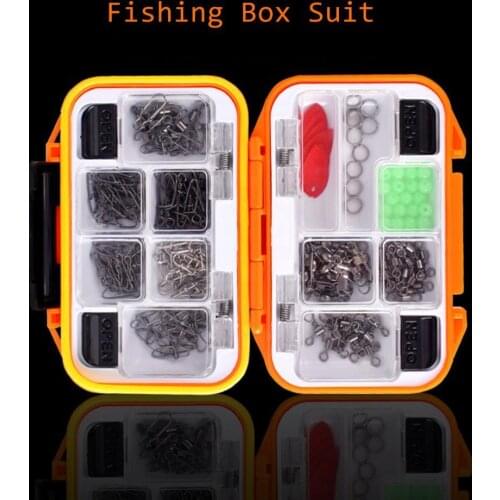 Waterproof Los Angeles Fishing Parts Small Set Box 12 Grid 19 Suit Pin Ring Bean Red Heart Piece