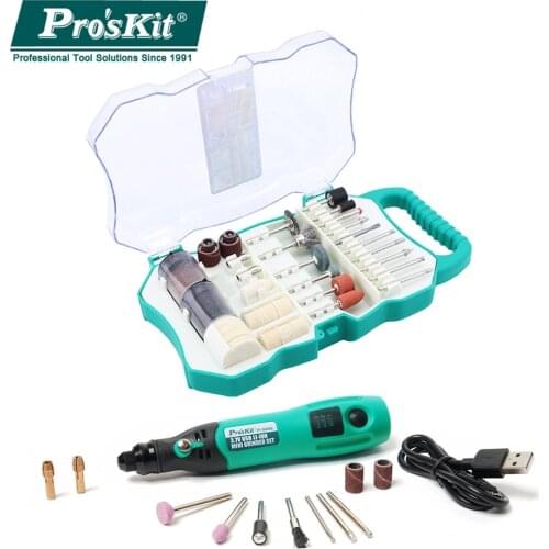 Proskit USB Charging Electric Grinder Set Drill Engraver Manual Multifunctional DIY Electric Drill With Clamp Accessories
