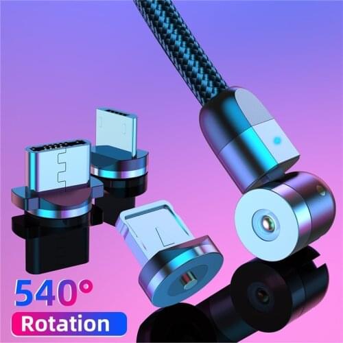 540 Magnetic USB Cable Type C Cable Fast Charger Magnetic Phone Charger For Huawei P40 P30 Micro USB For Samsung For Xiaomi