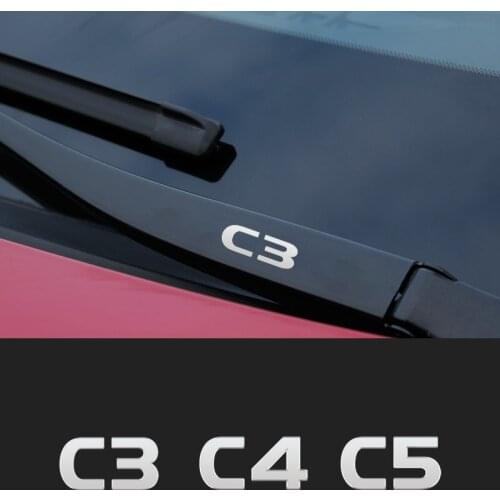 Metal emblem Auto Decor Decals Reflective Car Window Wiper Stickers For CITROEN C3 C4 C5 C3-XR berlingo jumper Car Accessories