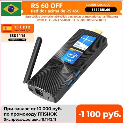 MeLE Intel Celeron J4125 Quad Core DDR4 8GB RAM 128GB eMMC 4K Fanless Mini PC Windows 10 Pro PC Stick Mini Computer