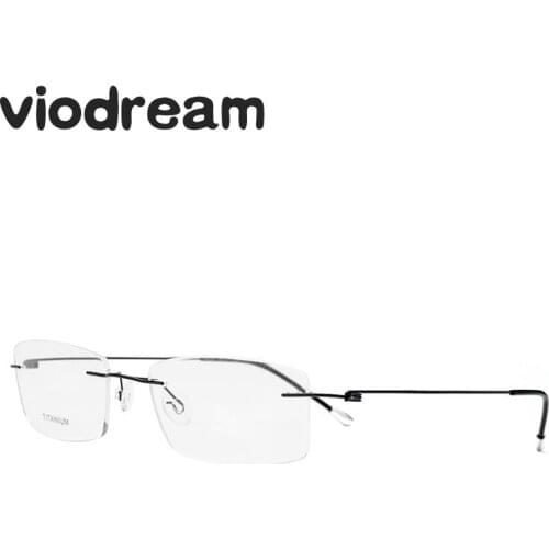 Viodream memory Titanium bending Eyeglasses frames Men women fashion rimless glasses prescription optical frame Oculos De Grau