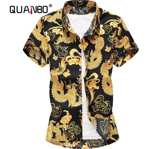 Plus Size 5XL 6XL 7XL 2019 New Summer Mens Short Sleeve Hawaiian Shirts Fashion Casual Floral Shirts China Style Brand Clothing