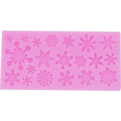 Various snowflakes set decoration sugar cake silicone mold 15-466