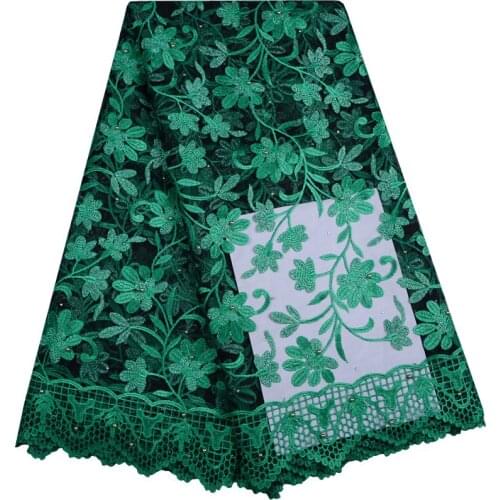 Latest African Lace Fabric Embroidered Green Color Nigerian Lace Fabrics High Quality Lovely French Lace Fabric For Dress F966