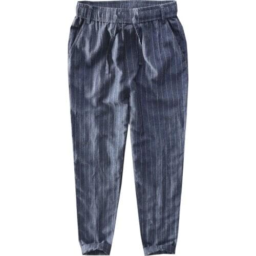 2019 New Linen cotton Trousers men Wide Leg Pants With Pockets male Casual Long Pants Loose Solid Pants M-3XL