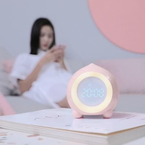 New Smart Digital Alarm Clock Voice Control Timing Night Light Alarm Clock 3 Colors Mini Electronic Desktop Clock Wake Up Clock