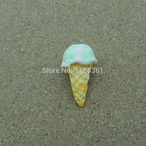 1pcs/lot resin solid lovely yellow ice cream cones 20mm Cabochons Hair Bow Center Card Frame Making Craft DIY B402-8
