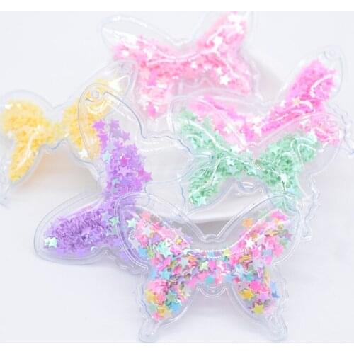 Wholesale 60Pcs Butterfly PVC Filling Sequins Shake Applique for DIY Headwear Hair Clips Bow Ring Pendant Decor Accessories P10