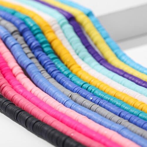 6mm 400pcs/lot Flat Round Polymer Clay Beads Spacers Loose Disc Bead for Jewelry Making Findings DIY Bracelet Necklace Accessory