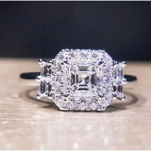 CAOSHI Luxury Modern Design Bridal Wedding Accessories Ring with Shiny Crystal Engagement Party Exquisite Aesthetic Jewelry Gift
