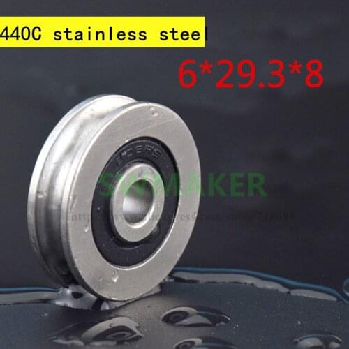 6*29.3*8mm stainless steel pulley, steel rope sling, waterproof, rustproof, non SUS304 bearing wheel groove, U groove type
