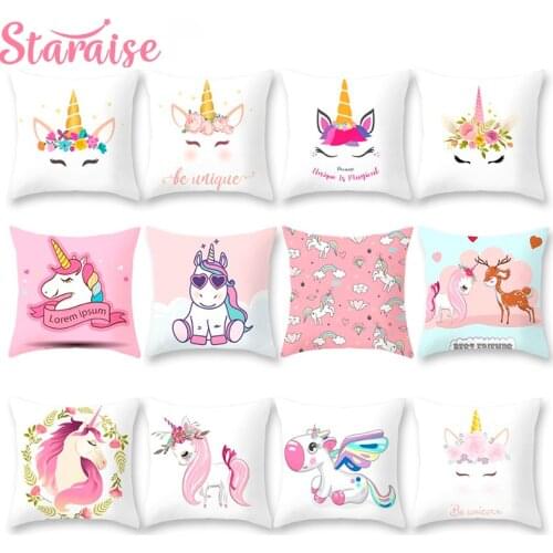 Staraise 45*45cm Unicorn Cushion Covers Cartoon Owl Seat Cushion Home Party Decor Pillow Case Sofa Decoration Pillow Cover