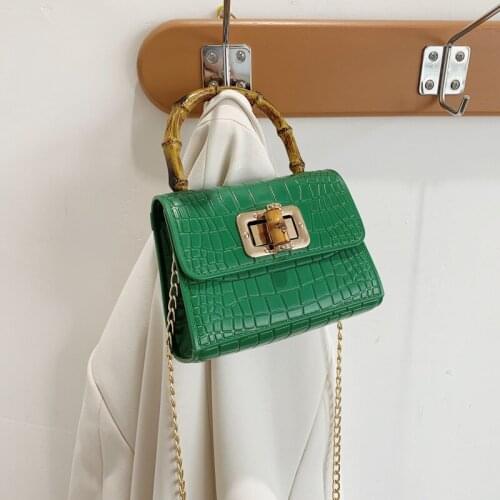 Handbags for Women 2021 Designer Luxury Bamboo Joint Crocodile Pattern Chain Pouch Crossbody Bags for Women Fashion Shoulder Bag