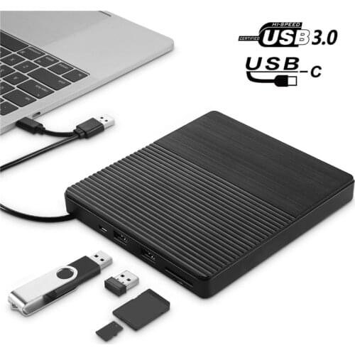 USB 3.0 Ultra-Thin External Optical Drive DVD-RW DVD/CD USB-C Burner Reader Player For Laptop Notebook Type-C CD Driver