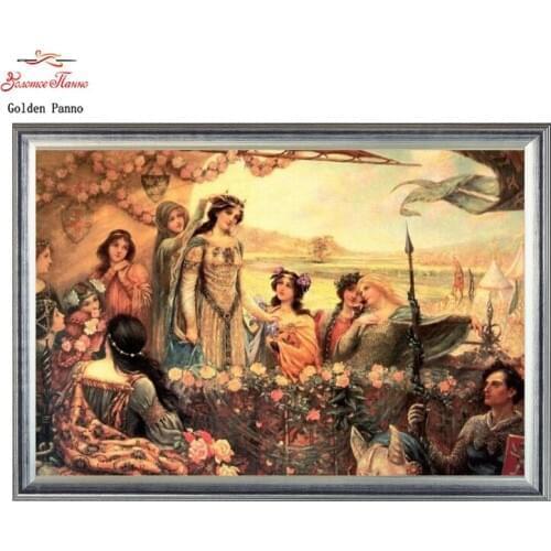 Golden Panno,Needlework,DIY DMC Cross stitch,Sets For Embroidery kits,Precise unprinted religion Patterns Counted Cross-stitch