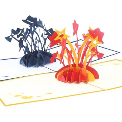 10pcs Wholesale 3D Handmade Happy Fathers Day Formal Hat Bow Tie Paper Blessing Greeting Card Daddy Birthday Thanksgiving Gift