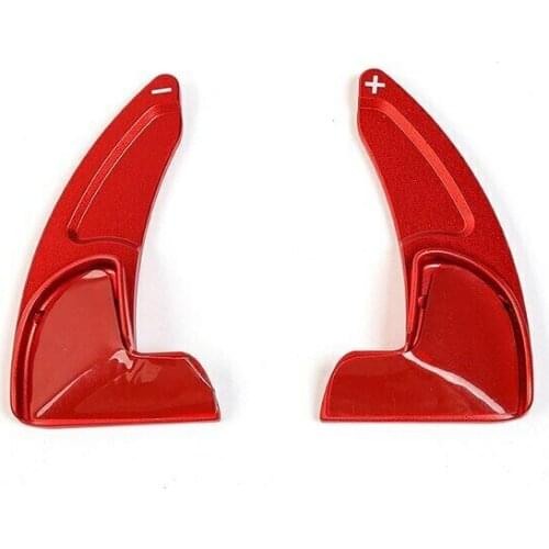 2Pcs GSD Aluminum alloy Car Steering Wheel Shift Paddle Shifter Extension for Jeep Grand Cherokee 2014-19 red
