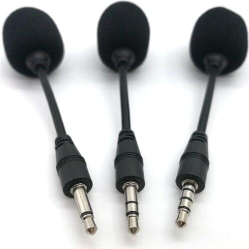 3.5mm Mini Mono Stereo 4 Pole Microphones Gooseneck Metal Microphone for Megaphone Amplifier Mobile Phones 100cm