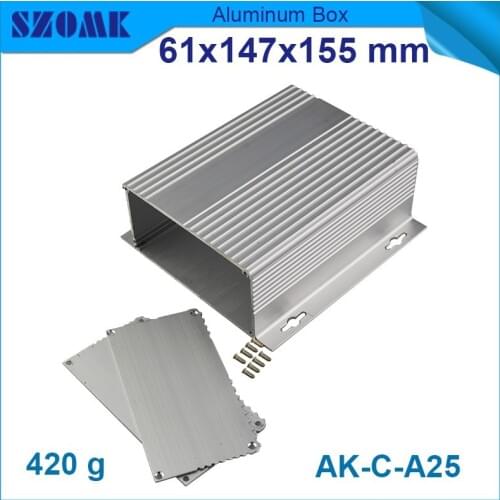 4 pcs/lot aluminum box for electronic project with surface heat dissipation easy in silver color 61(H)x147(W)x155(L) mm