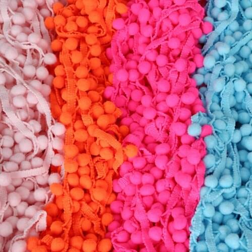 5 Yards Pom Pom Trim Ball 10 mm MINI Pearl Pompom Fringe Ribbon Sewing Lace Kintted Fabric Handmade DIY Craft Accessories