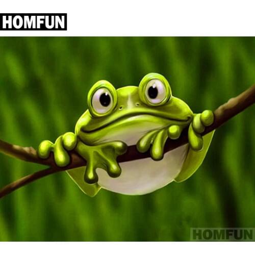 HOMFUN Full Square/Round Drill 5D DIY Diamond Painting "Cute frog" Embroidery Cross Stitch 5D Home Decor Gift A01206