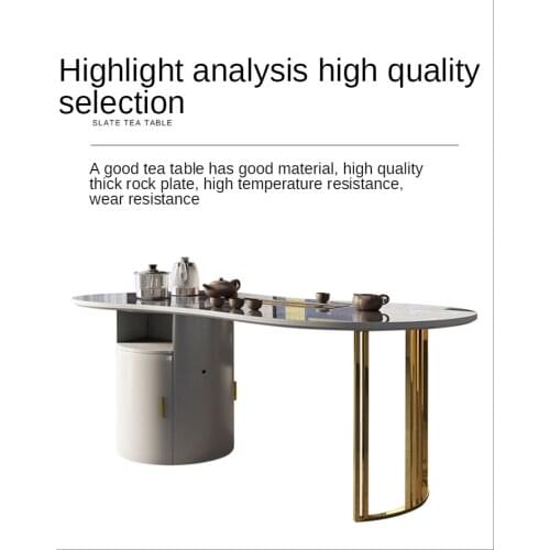 Balcony tea table and chair combination tea table Modern minimalist luxury rock tea table Kung Fu tea table tea set one