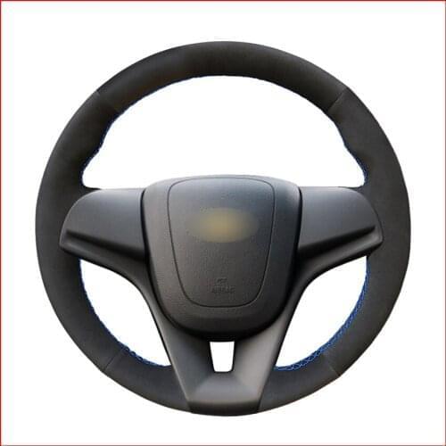Black Suede Hand Sew Comfortable Soft Steering Wheel Cover for Chevrolet Cruze 2009-2014 Aveo 2011-2014 Orlando 2010-2015