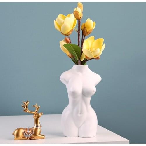 Home ceramic vase living room decoration handicraft ornaments simulation body art flower arrangement wholesale