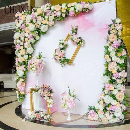 Artificial silk flower photo frame wedding decoration home living room hotel wall mural wall hanging photography background