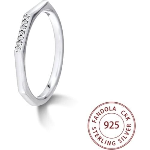 Multifaceted Ring Femme 925 Sterling Silver Clear CZ Wedding Rings for Women Original Jewelry anillos mujer Free Shipping