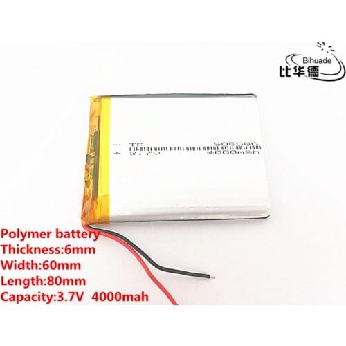 Liter energy battery 606080 3.7V 4000mAH Polymer lithium ion / Li-ion battery for TOY POWER BANK GPS mp3 mp4