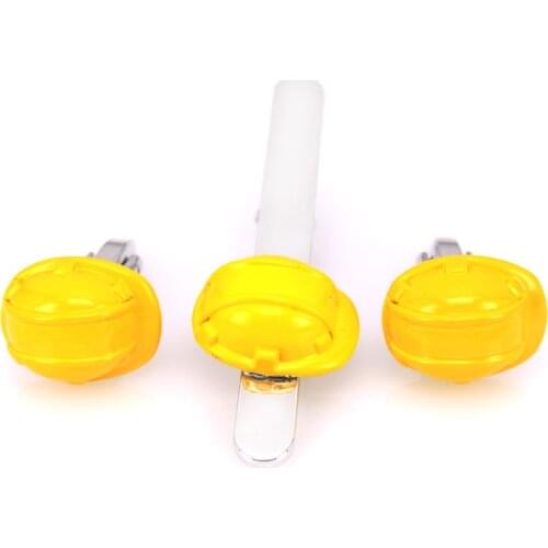 Fashion mens tie clip Cufflinks set high quality brass enamel yellow safety helmet tie clip Cufflinks exquisite jewelry gift